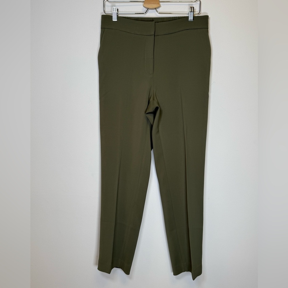 QUINCE Stretch Crepe Ankle Pants In Olive Elastic Waist Pockets Women’s Size 10 - Picture 5 of 10